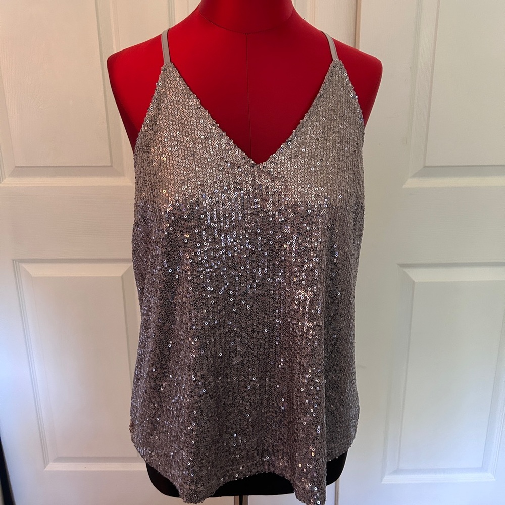 Silver Sequin Cami Top